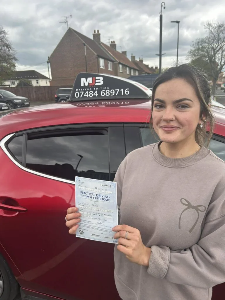 Newly passed driving tuition student in Darlington